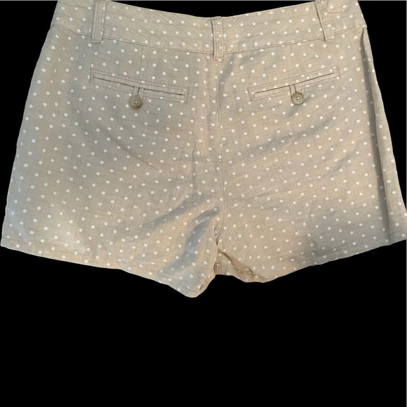 Banana Republic Tan with White Polka Dots 55% Linen Women’s Shorts Size 4 - Picture 10 of 14